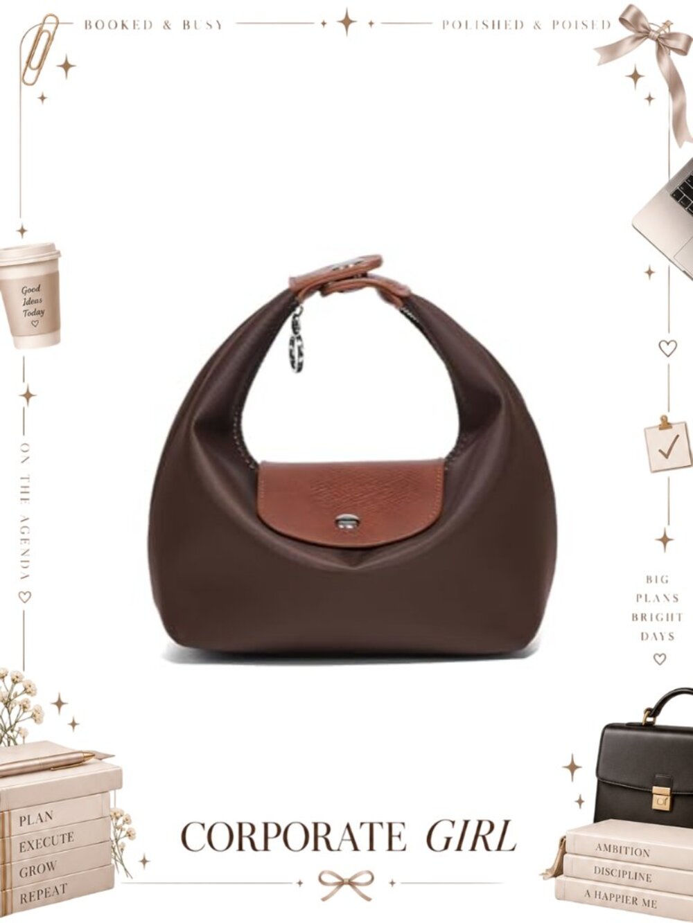 Mini Nylon Crossbody Hobo Bag Convertible 3-in-1 Purse Adjustable Strap